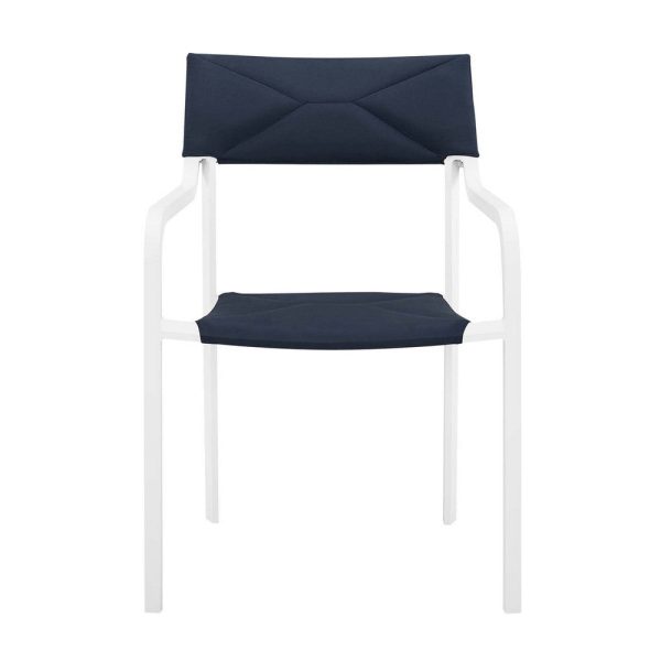 Modway EEI-3962-WHI-NAV Raleigh Lounge & Deep Seating Sets, Two Dining Armchairs, White Navy Hot on Sale - Image 5