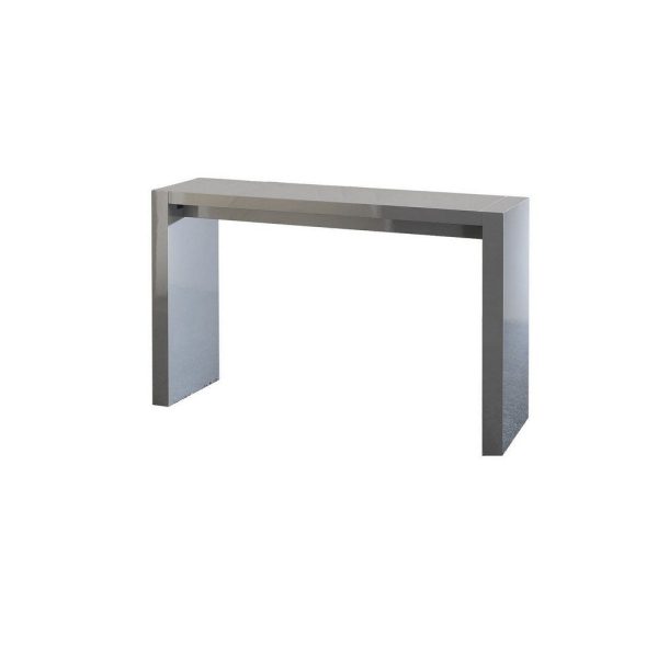 Joey 60 Inch Modern Bar Table, Lacquered Gray Finish, Composite Wood Frame By Casagear Home For Cheap