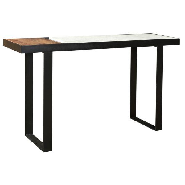 Blox Console Table White Marble and Warm Brown on Sale