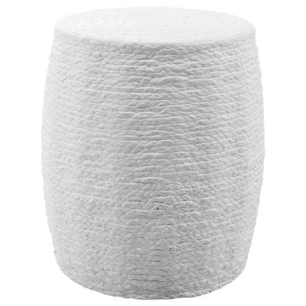 Uttermost Resort White Accent Stool By Casagear Home For Sale
