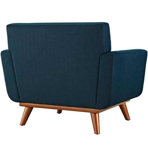 Modway Engage Mid-Century Modern Upholstered Fabric Accent Armchair and Ottoman in Azure Online - Image 4