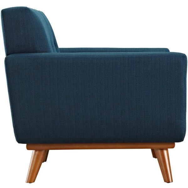 Modway Engage Mid-Century Modern Upholstered Fabric Accent Armchair and Ottoman in Azure Online - Image 3