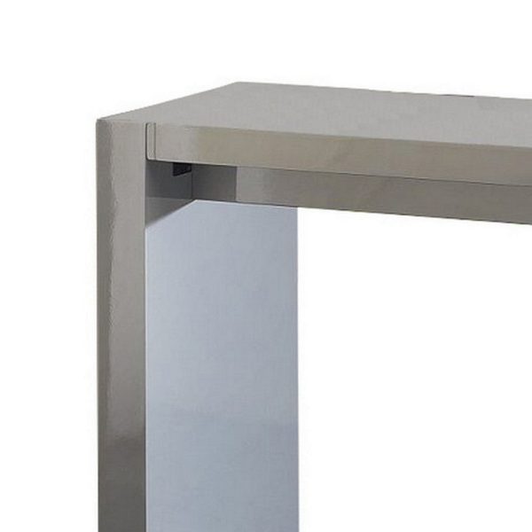 Joey 60 Inch Modern Bar Table, Lacquered Gray Finish, Composite Wood Frame By Casagear Home For Cheap - Image 2