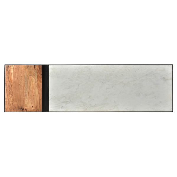 Blox Console Table White Marble and Warm Brown on Sale - Image 2